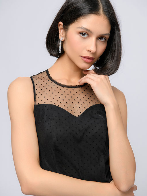 Комбинезон черный без рукавов с фатиновой вставкой - 1001dress фото 5