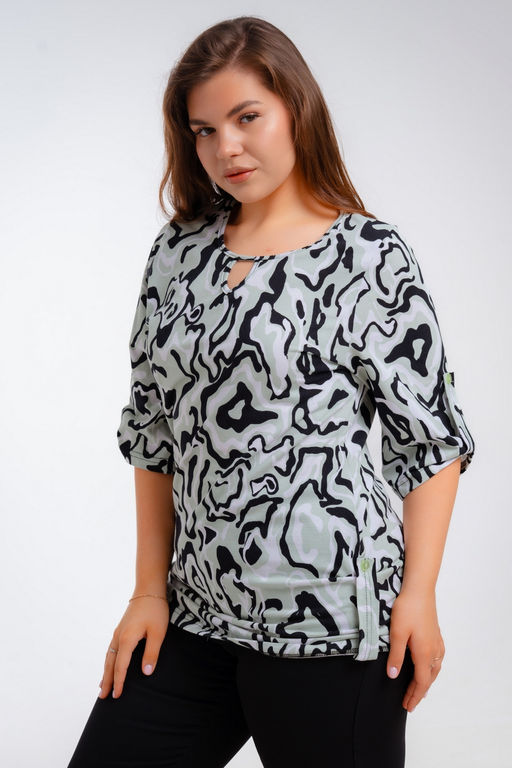 Туника женская из кулирки Полина палитра мята макси - Амадэль фото 10