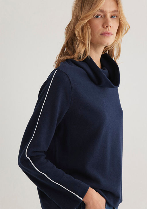 Bogazl? Kol Detayl? Lacivert Tisort