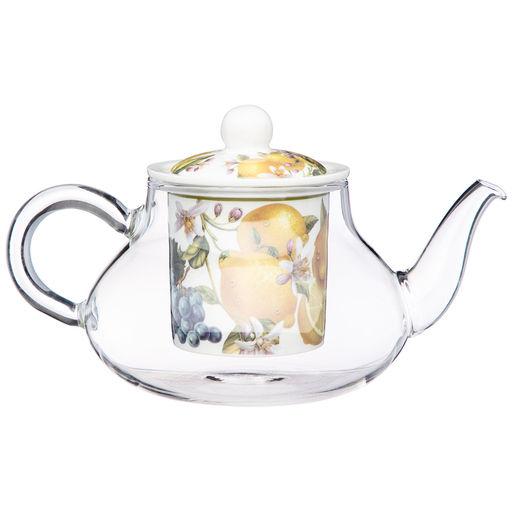 ЧАЙНИК СТЕКЛЯННЫЙ С СИТОМ LEFARD ФРУКТЫ 500 МЛ