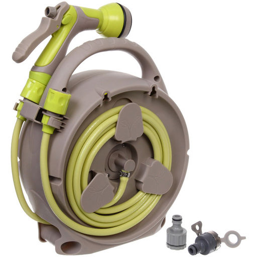 Катушка со шлангом и адаптерами зеленая 20м. HQ12