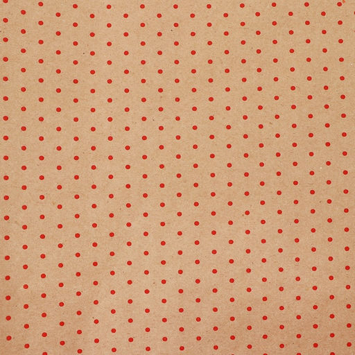 Бумага упаковочная крафт в рулоне «Горох красный», 0.68 х 7 м