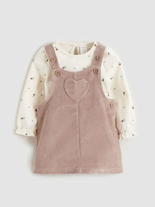 K?z Bebek Ti??rt ve Kadife Elbise