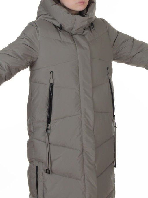 A73 GRAY/GREEN Пальто зимнее женское (200 гр. холлофайбер)