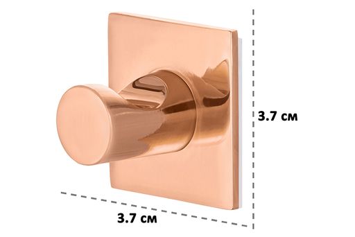 Набор 2 крючков 3,7*3,7*2,8 см Розовое золото квадрат, самоклеящиеся - Elan gallery фото 2