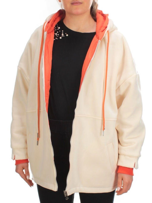 2561 BEIGE/ORANGE Худи женское (50 гр. синтепон) - Фабричный китай фото 9