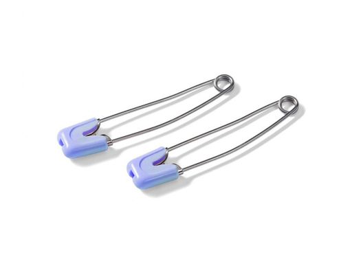 Булавки английские PRYM 086101 с пластиковым замком нержавеющий сплав в блистере 4 шт голубой/под никель