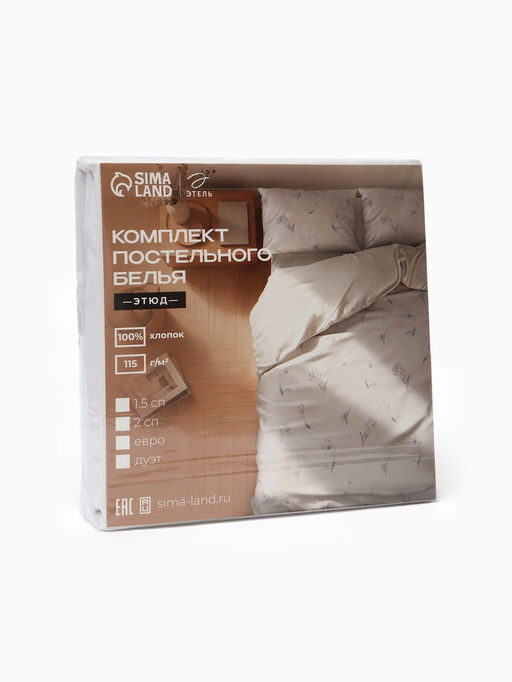 Постельное бельё 2-спальное «Этель. Этюд», 100% хлопок, сатин