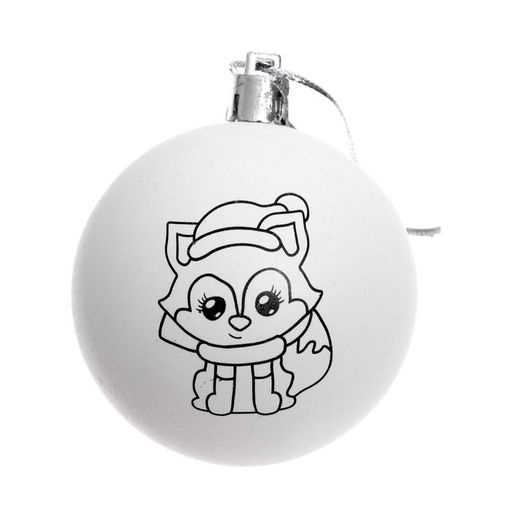 Ёлочные шары под раскраску «Новый год», краски, 2 шт, набор для творчества