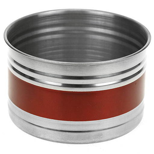 Банка для сыпучих продуктов из нержавеющей стали 0,8л, д12,5см, h7,5см, крышка пластмассовая с пароотводом, цветной корпус, бордовый, в коробке (Китай) - Домашняя мода фото 2
