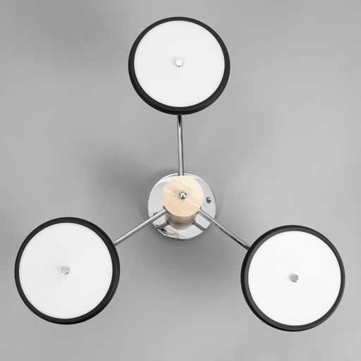 Люстра BayerLux «Джулия», 3хLED, 72 Вт, 3000-6000К, черно-хромовый, 62×62×22 см