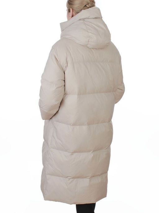 3063 BEIGE Пальто пуховое женское оверсайз (утиный пух) - Fashion фото 6