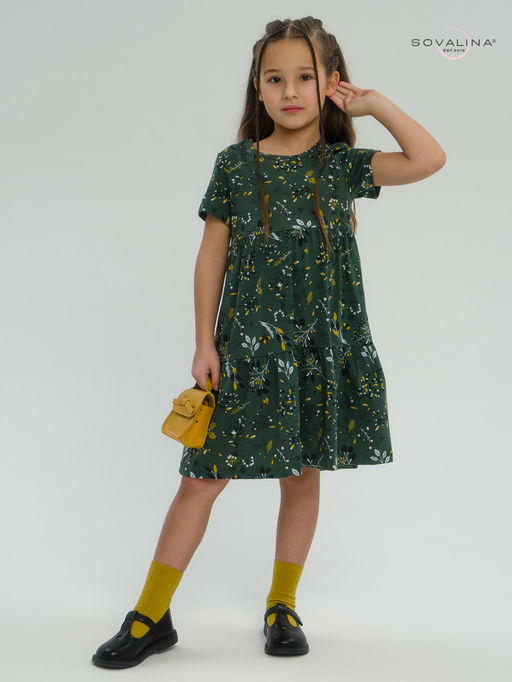 Платье Тия горчичные ветки - Sovalina фото 7