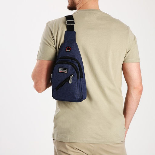 Сумка слинг мужская из текстиля, цвет синий - Simaland фото 3