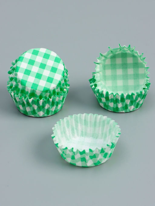 Цена за 300 шт. Форма для выпечки и упаковки конфет бумажная UPAK LAND «Клетка», 3.5×2 см, одноразовая, зелёная