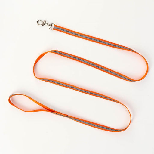 Комплект светоотражающий Косточки, ошейник 120 х 1 см, ОШ 24-40 см, ОГ 24-40 см оранжевый - Пижон фото 7