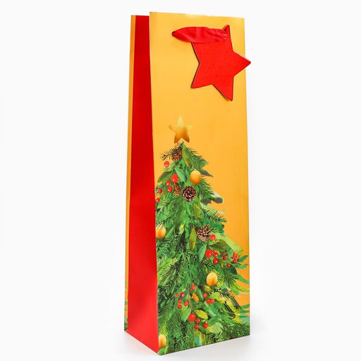 Пакет подарочный новогодний под бутылку, упаковка Дивная ёлка, 12?36?8.5 см - Simaland фото 3