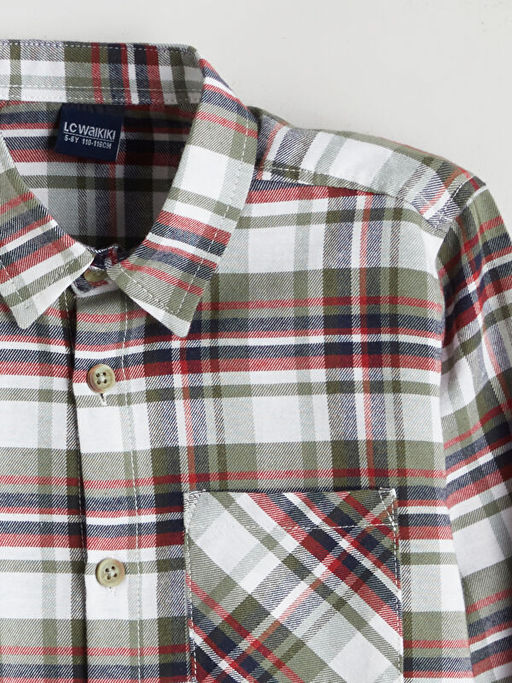 Uzun Kollu Ekose Erkek ?ocuk G?mlek