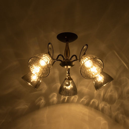 Светильник потолочный BayerLux «Анабель», 5хЕ27, 40 Вт, чёрный, 65×65×33 см