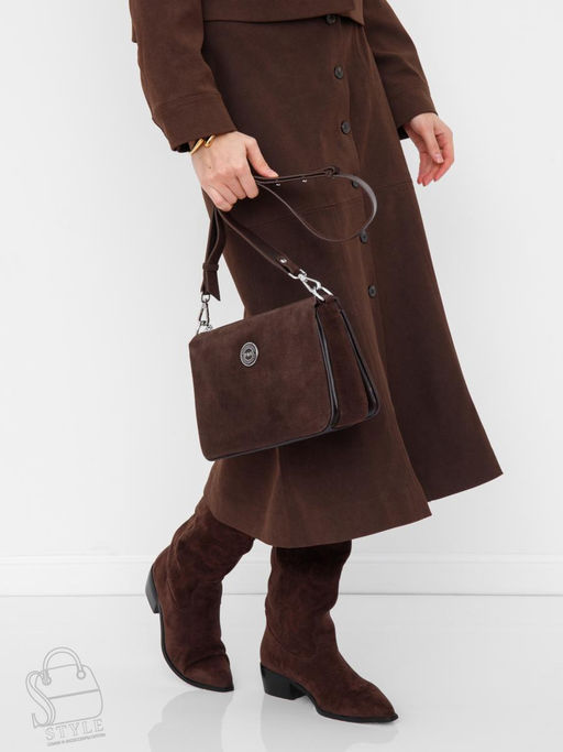 Сумка женская кожаная 1035CF d.coffee Polina&Eiterou в Новосибирске