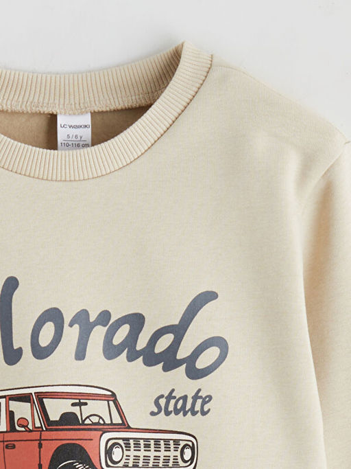 Bask?l? Erkek ?ocuk Sweatshirt