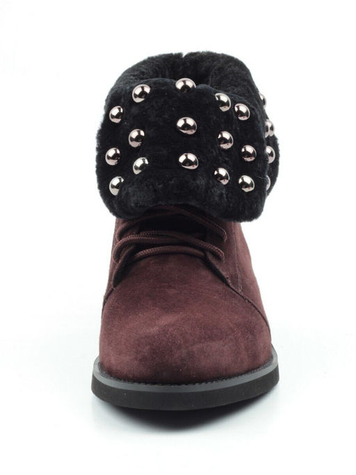 04-2265-B503M-Y1138 BROWN Ботинки женские (натуральная замша, нат.мех)