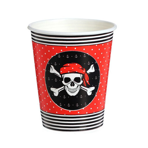 Набор бумажной посуды Пиратская, 6 стаканов, 6 тарелок - Страна карнавалия фото 4