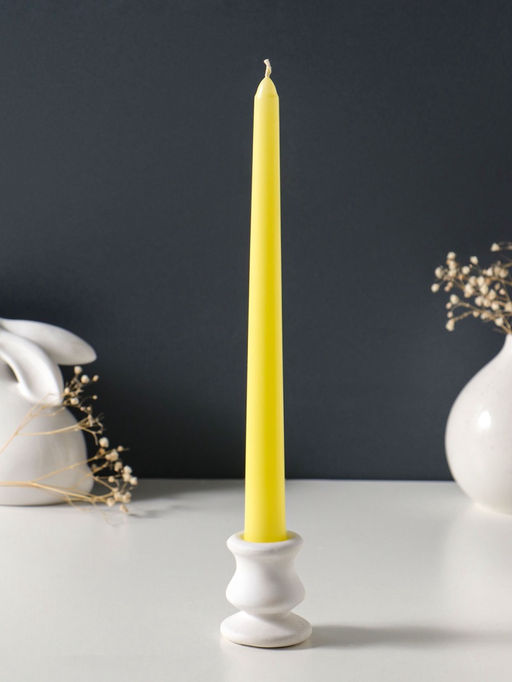 Свеча античная 25 см (набор 3 шт) 58 гр, 7 ч, цв. пастельно-жёлтый