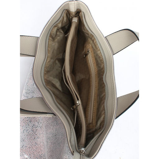 Сумка женская натуральная кожа ADEL-251/1в (отделка ИСК/КОЖА) (формат А 4), 1отдел+кар/пер, серобежевый 263077 - Adelia фото 3