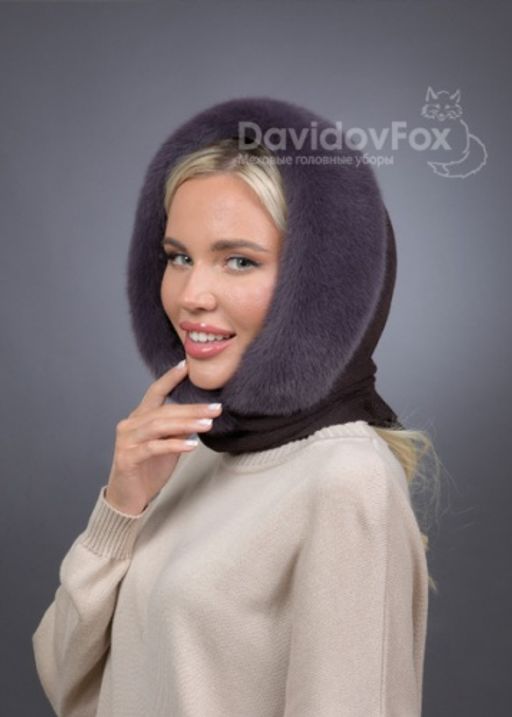 Платок трикотаж экомех браун - Davidovfox фото 4