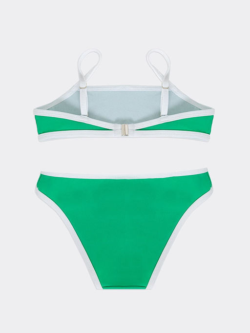 Купальник для девочек раздельный зеленый с белой вставкой и текстом - Mark formelle фото 2