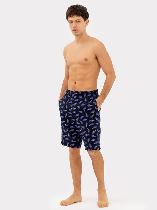 Шорты мужские в синем цвете в баклажаны - Mark formelle фото 2