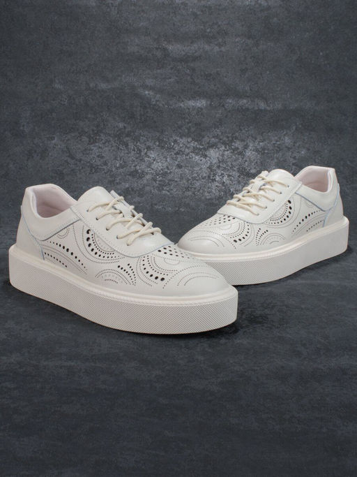 05-PDD166-1 BEIGE Кроссовки женские (натуральная кожа) - Фабричный китай фото 16