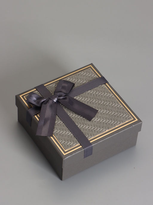 Набор подарочных коробок 3 в 1, прямоугольные с бантом, графитовый, 19×19×9.8;17×17×8; 15×15×6.5 см