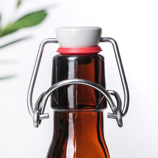 Цена за 12 шт. Бутылка, 500 мл, с бугельным замком, стекло, коричневая