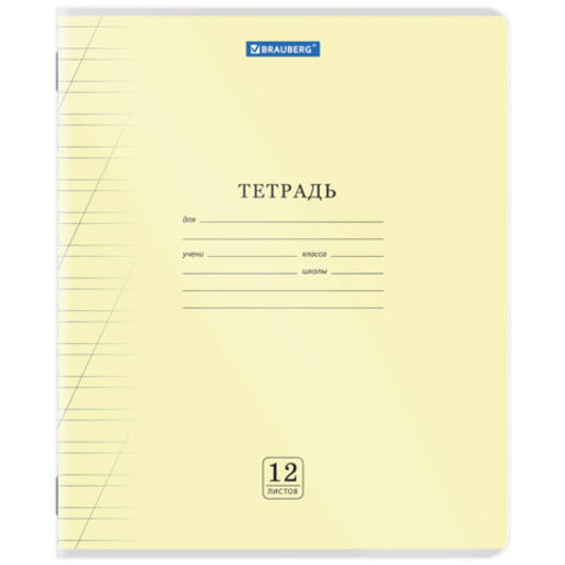 Цена за 5шт. Тетрадь обложка пластик (прозрачный) 12 л., косая линия, BRAUBERG "Smart Cover", АССОРТИ (в спайке), 405024
