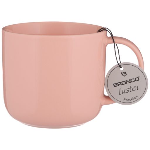 Цена за 4 шт. КРУЖКА LUSTER 440МЛ РОЗОВАЯ (МАЛ=4ШТ/КОР=24ШТ.) - Bronco фото 2