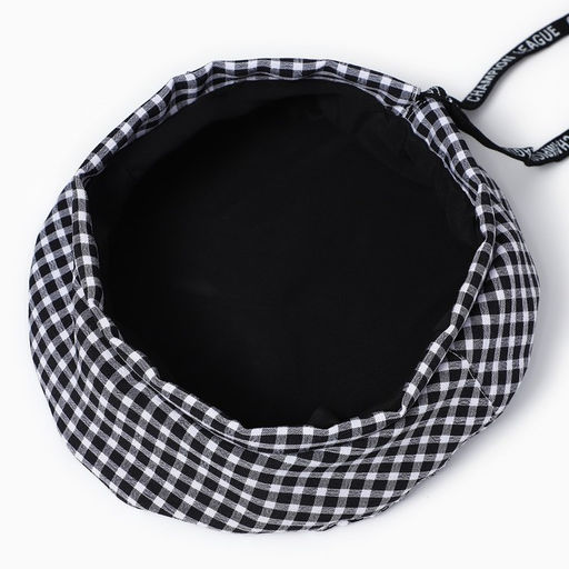 Берет в клетку, цвет черный, р-р 56см - Overhat фото 5