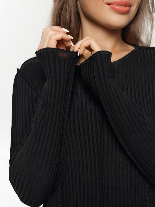 Лонгслив женский Эмма (черный) - Lovetex фото 7