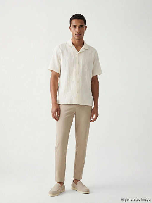 Regular Fit K?sa Kollu M?slin Erkek G?mlek