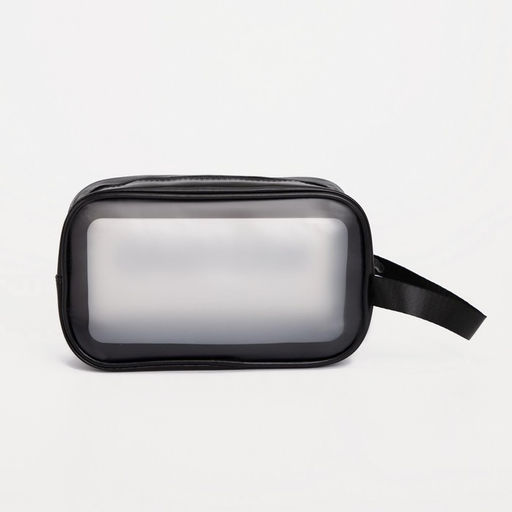 Косметичка на молнии, с ручкой, чёрная - Simaland фото 2