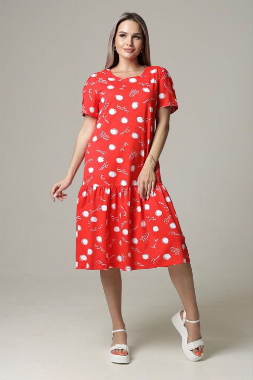 Платье женское П-157 (кулирка) Красная - Elenatex фото 9