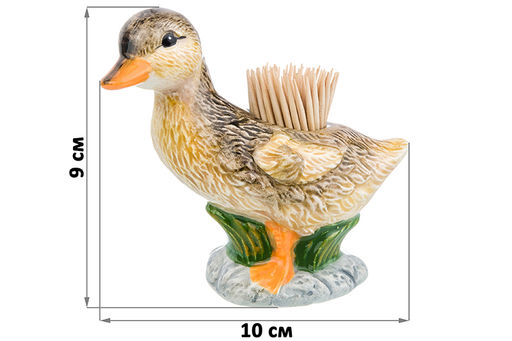 Вазочка под зубочистки 45 мл 10*5*9 см Уточка + зубочистки - Elan gallery фото 24