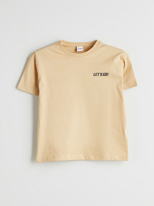 Yaz? Bask?l? Erkek ?ocuk Ti??rt