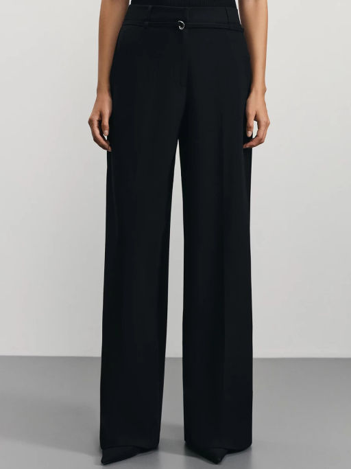 Прямые брюки на шнурке с вискозой в составе / Zarina фото 2