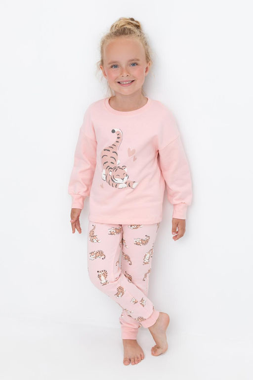 К 1567/светлый лосось,тигрята пижама дет