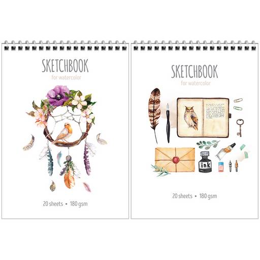 Скетчбук А5 20л., 180г/м, для акварели, карт. обл на спир. "My favorite things" (Б5а20грв_15952, ArtSpace)