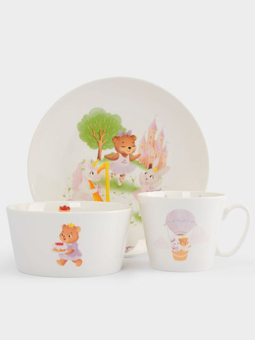 Набор посуды, детский, 1 перс, 3 пр, фарфор N, белый, Сказочные животные, Fabulous animals - Anna lafarg фото 11