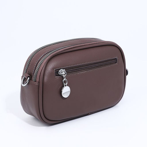 Сумка кросс-боди на молниях, наружный карман, цвет коричневый - Simaland фото 2
