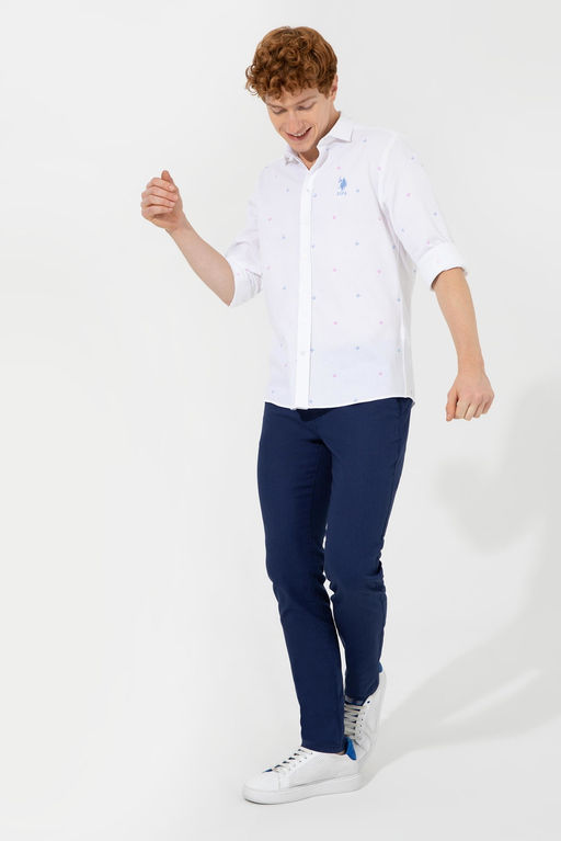 Мужская розовая рубашка с длинным рукавом - U.s. polo assn фото 4